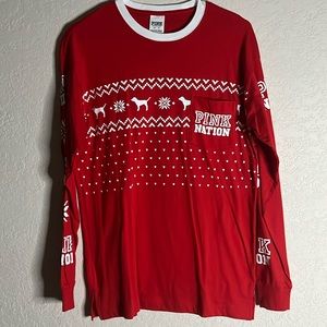 Brand New With Tag Victoria Secret Pink Nation Long Sleeve Shirt Size XS